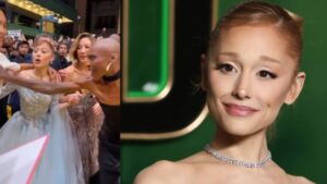 Yeni filminin galasında 'kırmızı halı işgalcisi' saldırdı: Ariana Grande'nin zor anları!