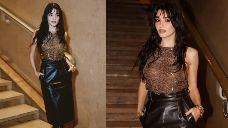 Paris Moda Haftası'na katılan Hande Erçel'in çizmeleri gündem oldu